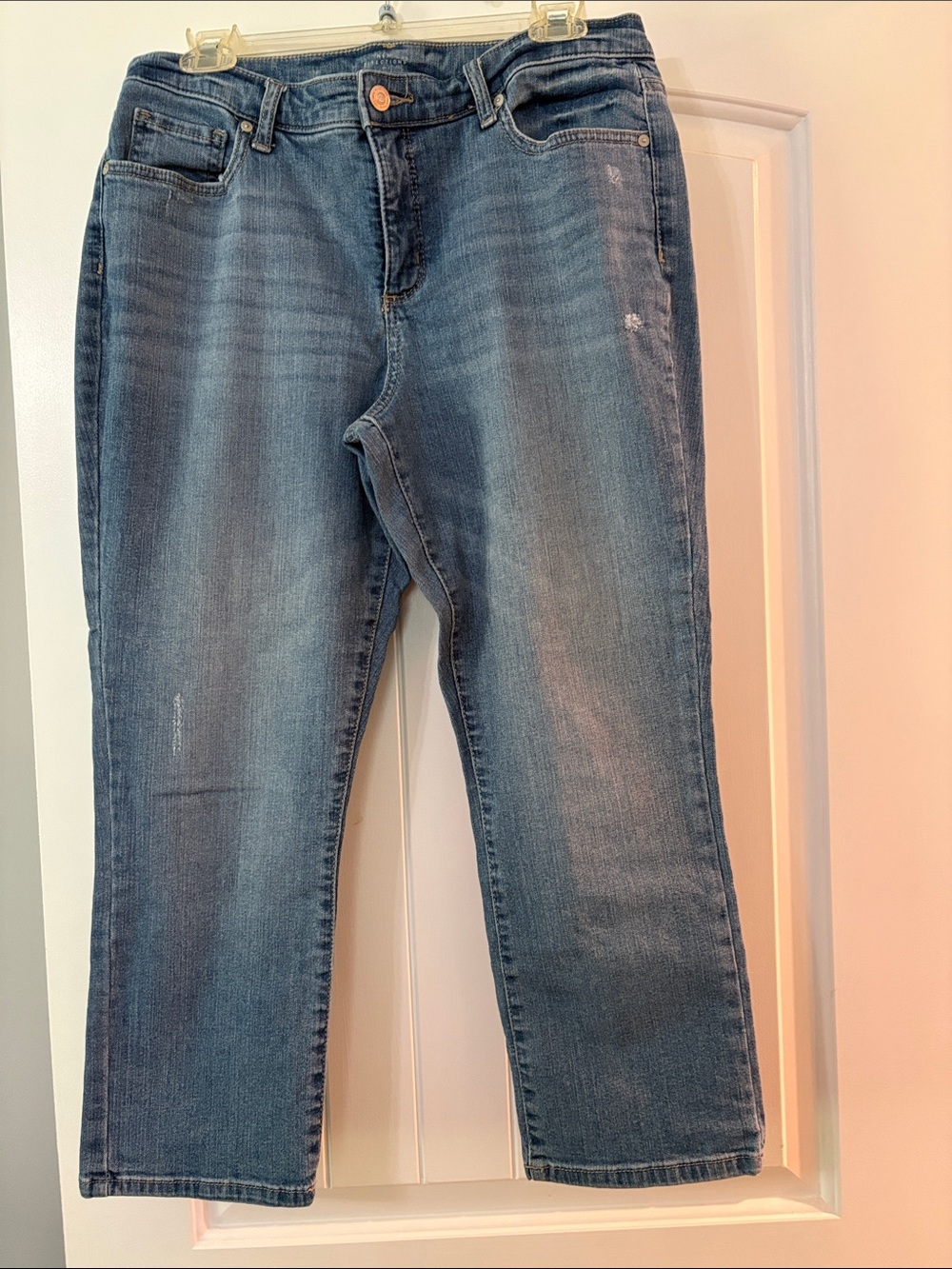 new directions Women's Blue Cropped Jeans
